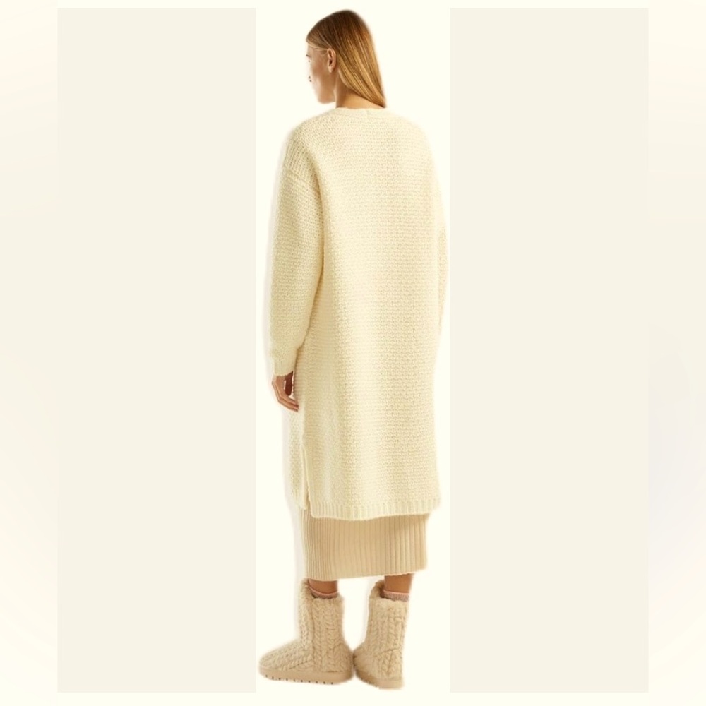 United Colors of Benetton Women's Cardigan Sweater Hooded Knit Midi Size S